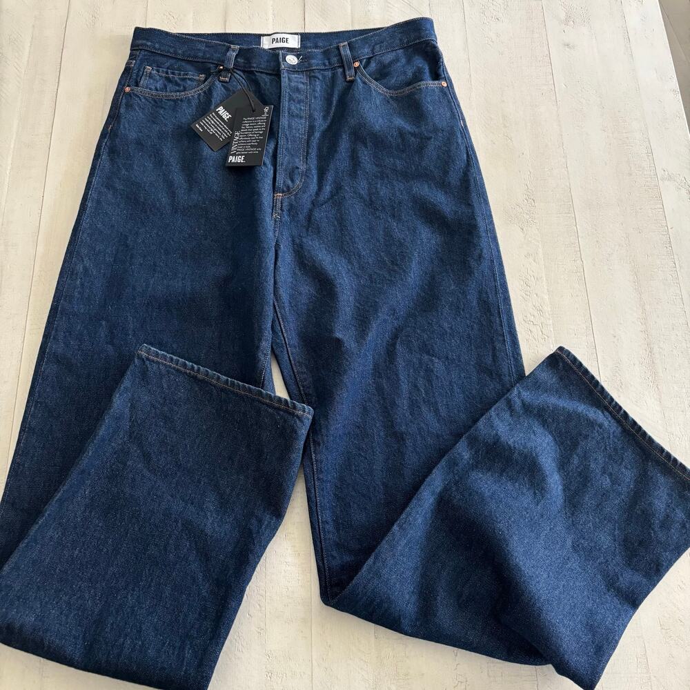 NWT PAIGE Sawyer Wide Leg Jeans in Dark Madella Wash Size 31 Vintage Collection - Picture 3 of 8